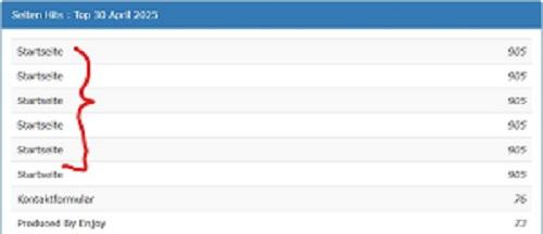 Fehlerhafte Anzeige bei der Statistik