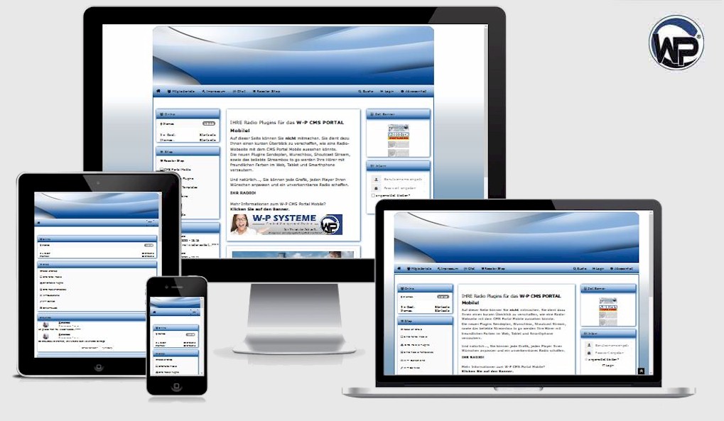 Business einfaches Blau - CMS Portal Mobile