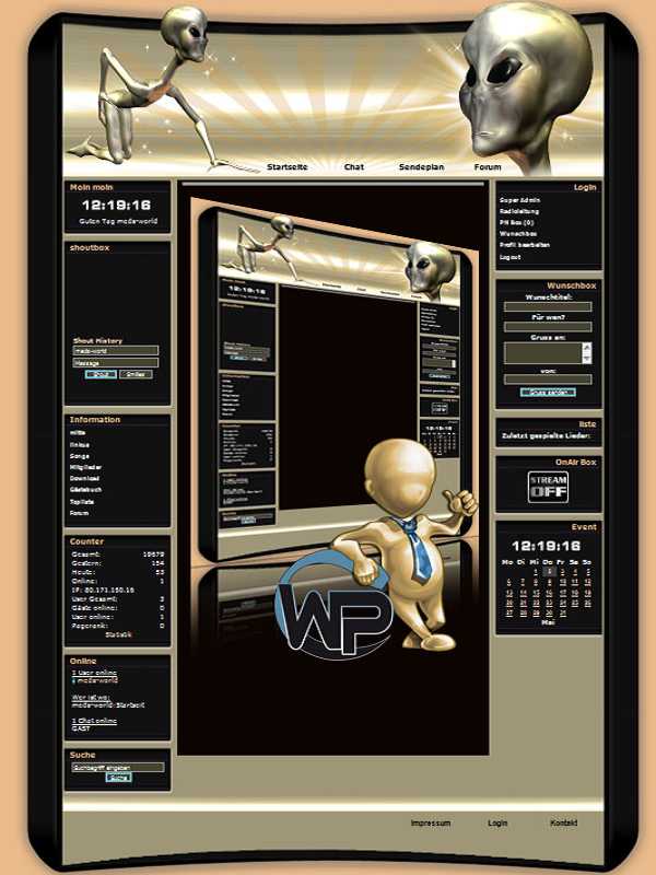 W-P Gold Alien, SiFi-Template für das CMS Portal V2